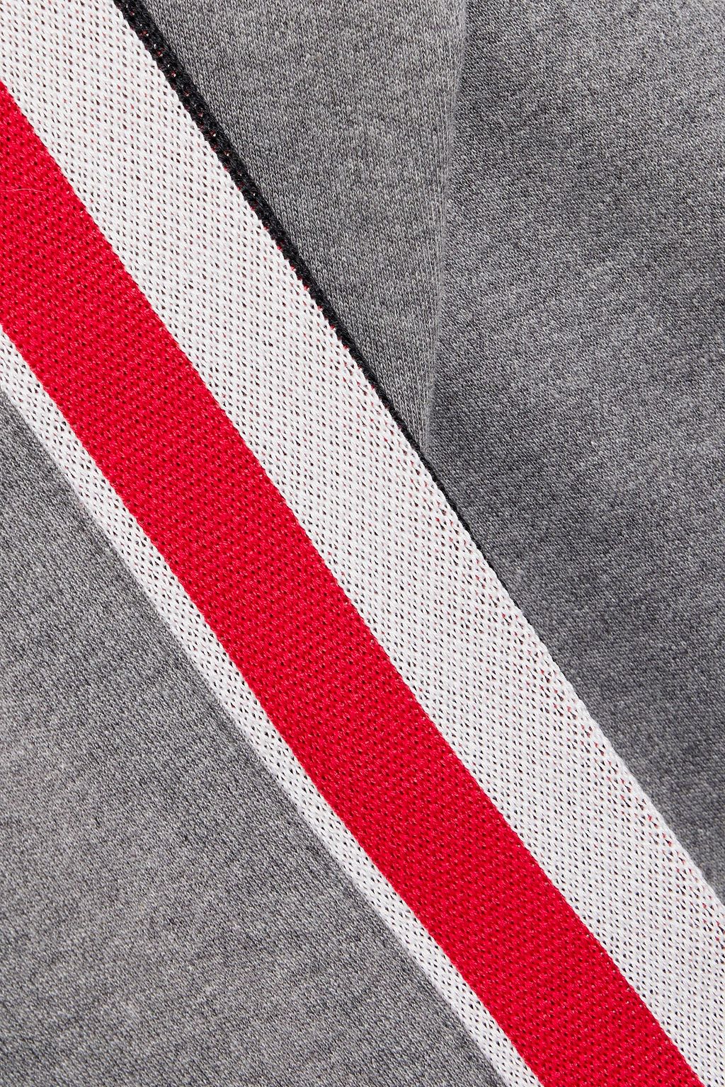 THOM BROWNE Striped French cotton-terry hoodie