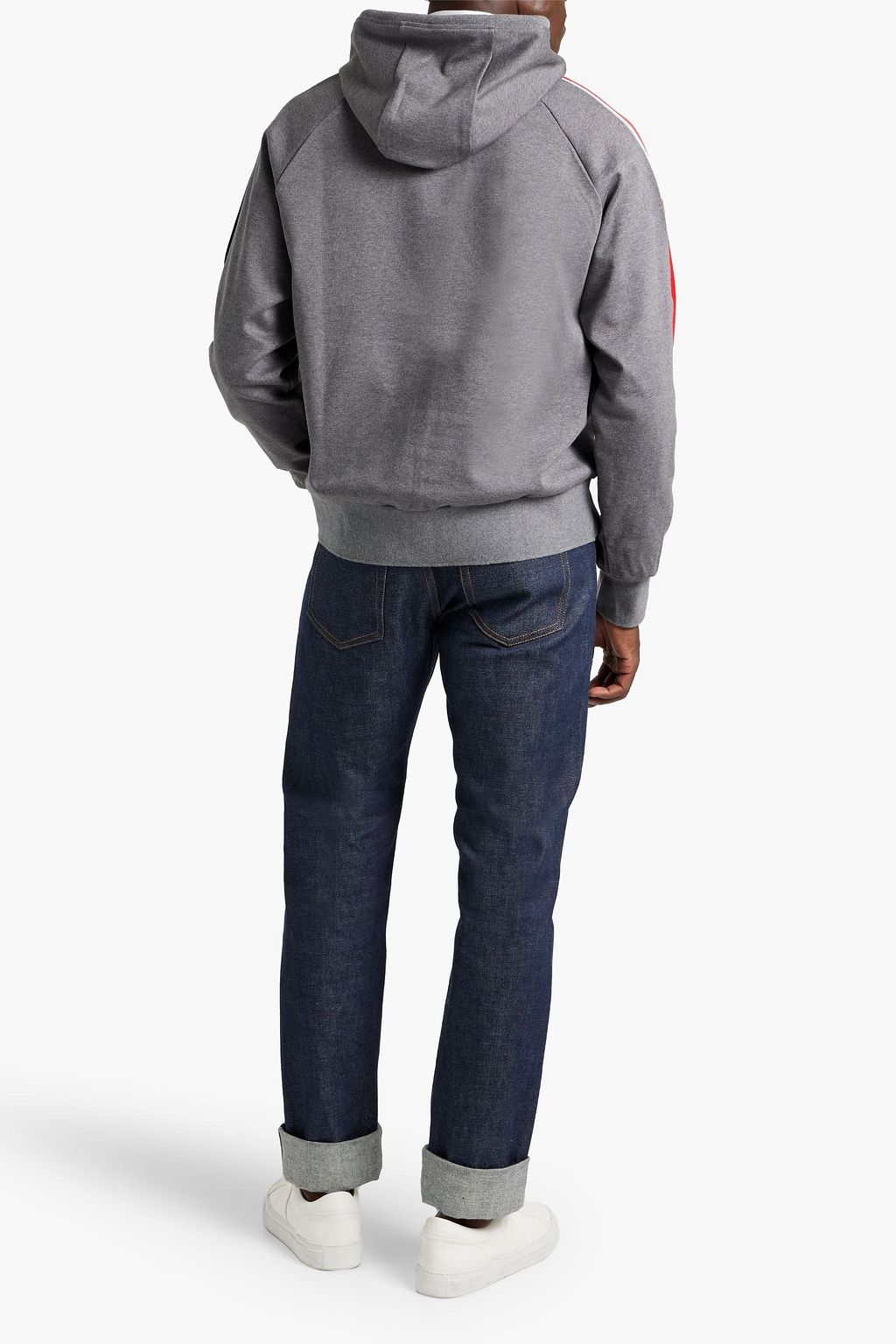 THOM BROWNE Striped French cotton-terry hoodie