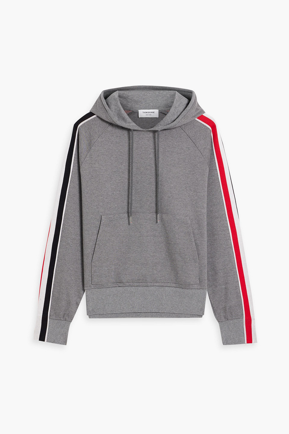 Striped French cotton-terry hoodie