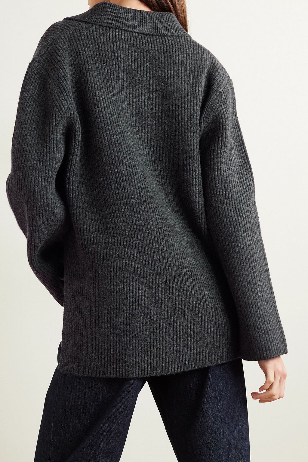 TOTEME Oversized ribbed wool and cashmere-blend sweater