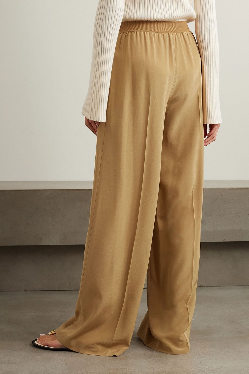 JOSEPH Silk crepe de chine wide-leg pants