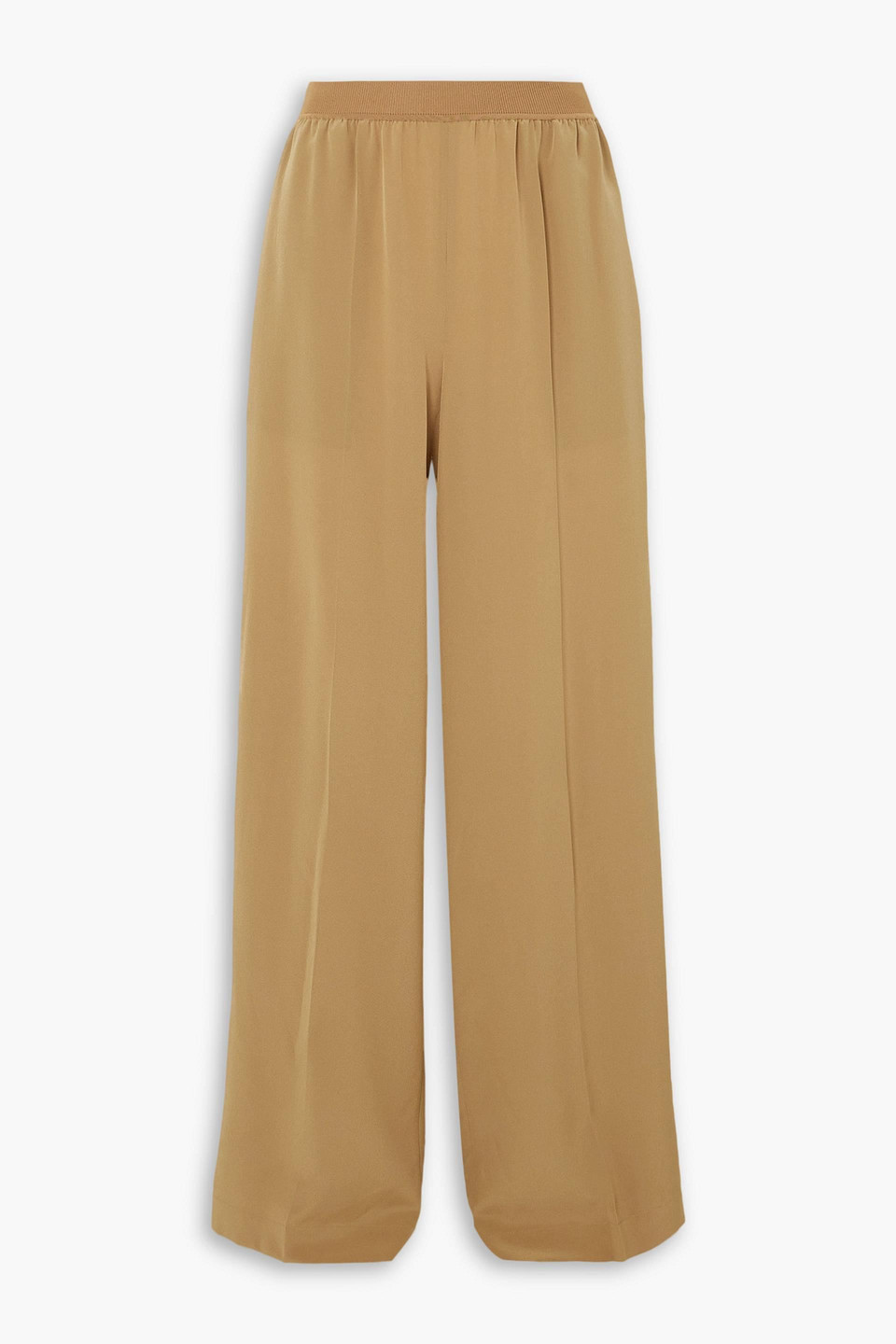 Joseph Hulin Pleated Silk-crepe Wide-leg Pants In Camel