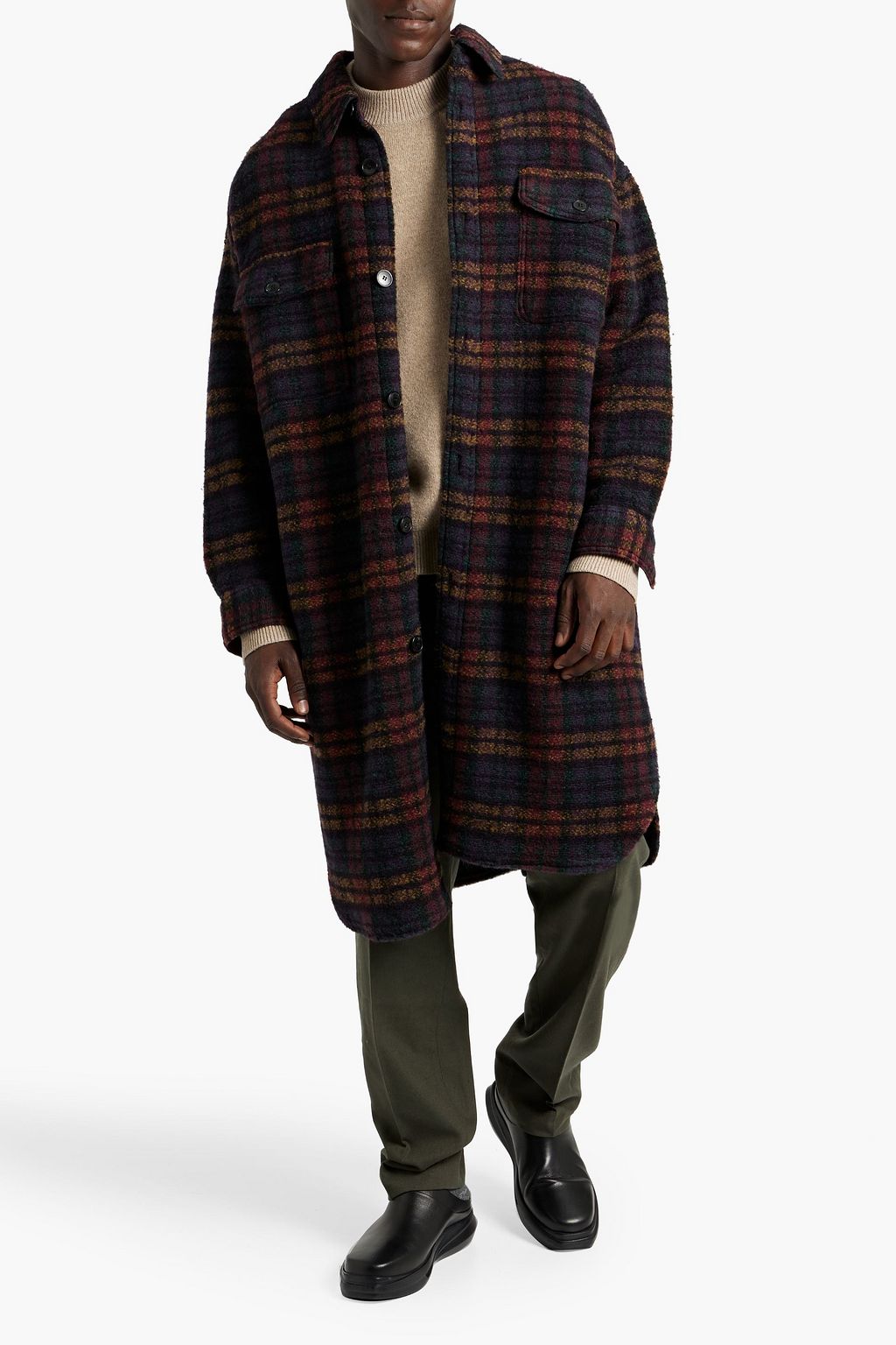 ISABEL MARANT Kotajot checked wool-blend tweed coat