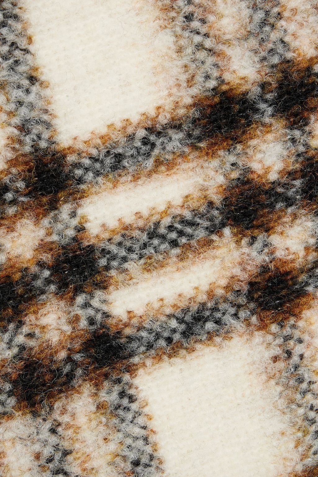 ISABEL MARANT Kurtis checked wool-blend fleece hooded jacket