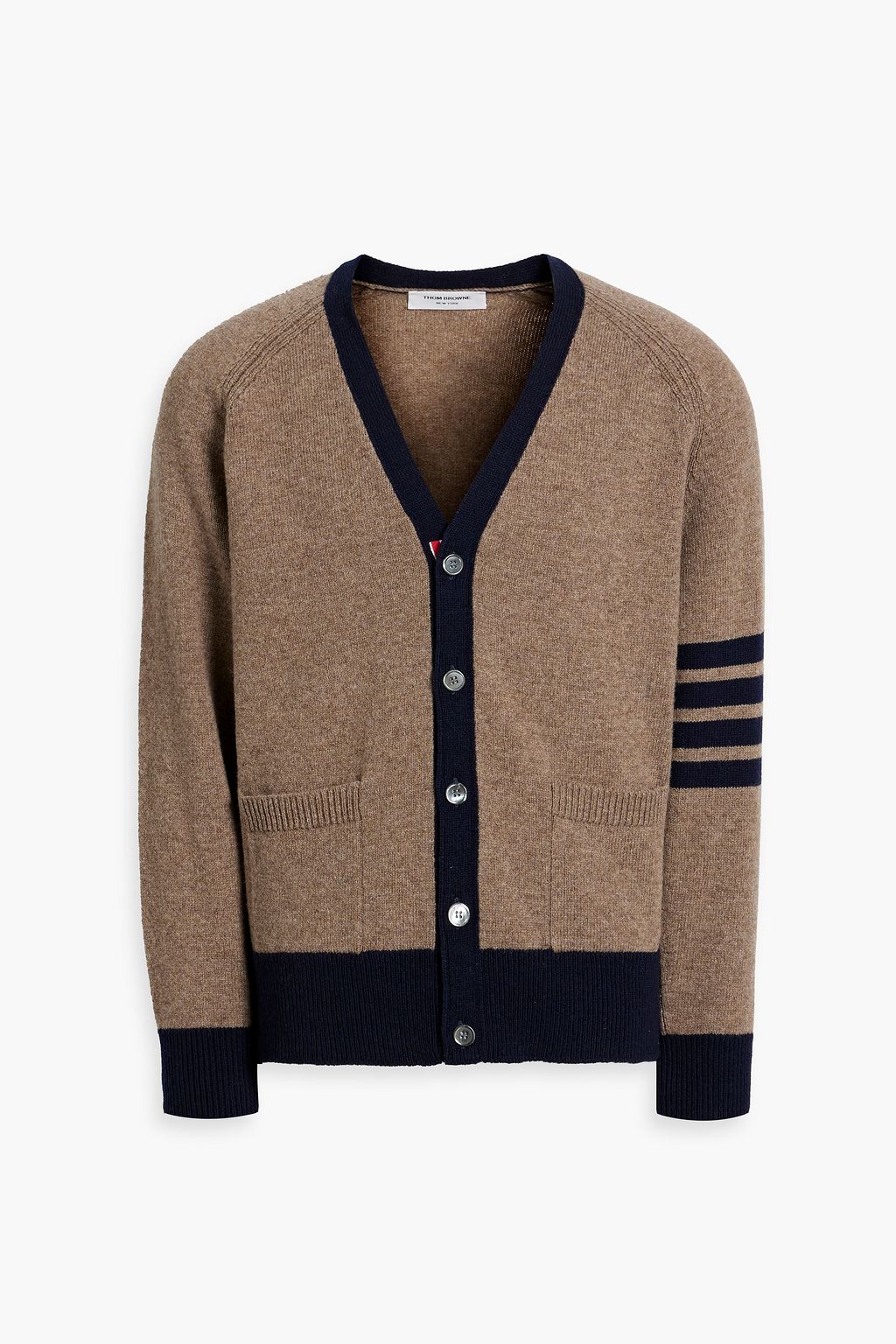 THOM BROWNE Striped wool cardigan THE OUTNET