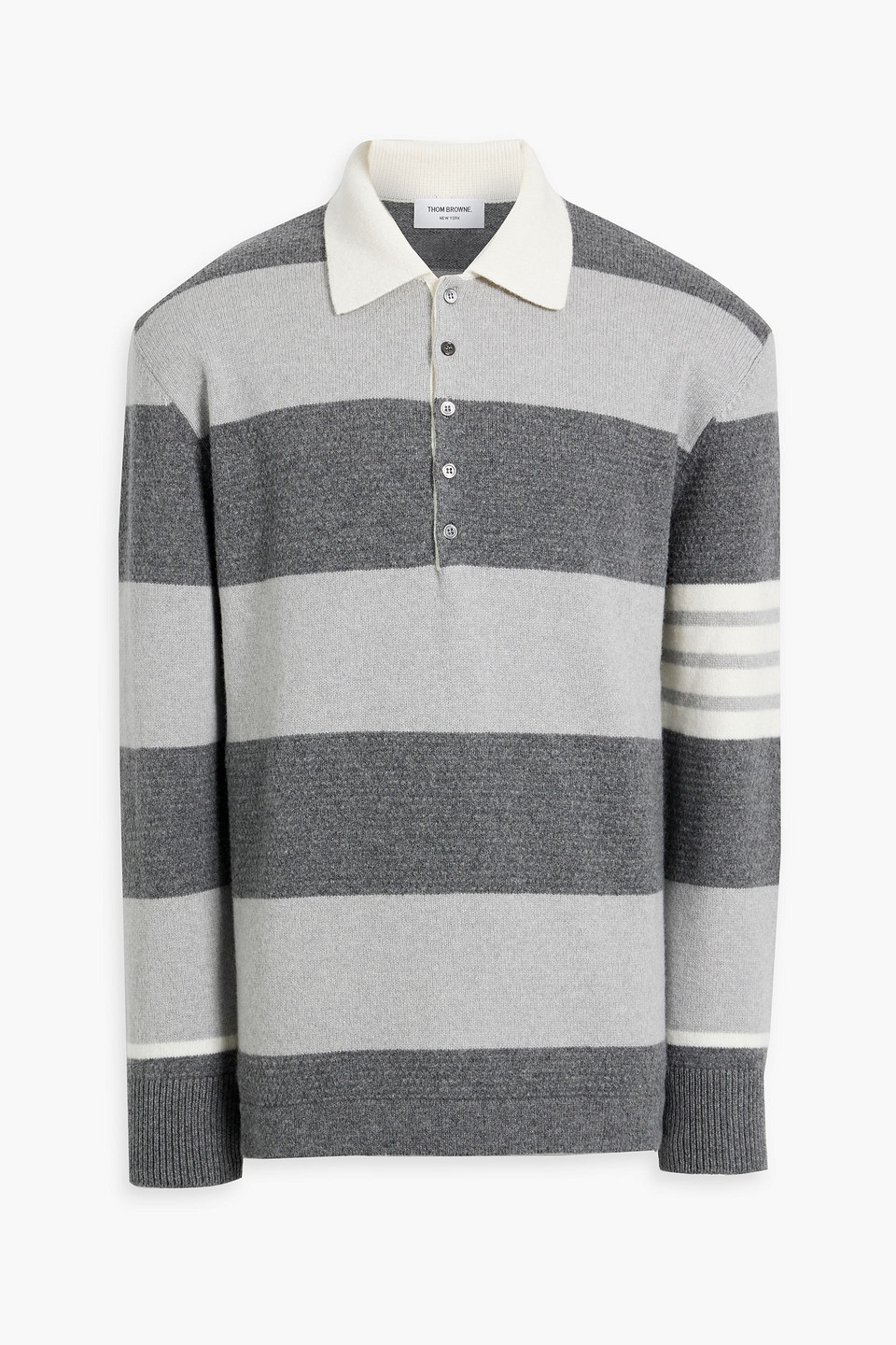 Thom Browne Gray 4-bar Polo In 982 Tonal Grey