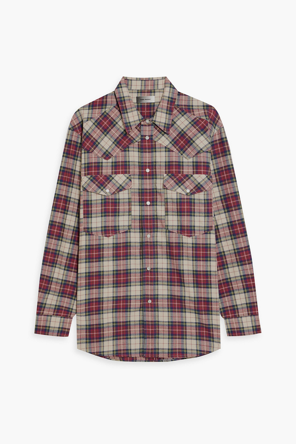 Isabel Marant Manem Checked Cotton-flannel Shirt In Burgundy