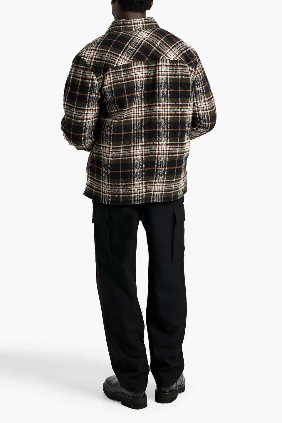 Isabel Marant Checked Cotton-flannel Jacket In Army Green