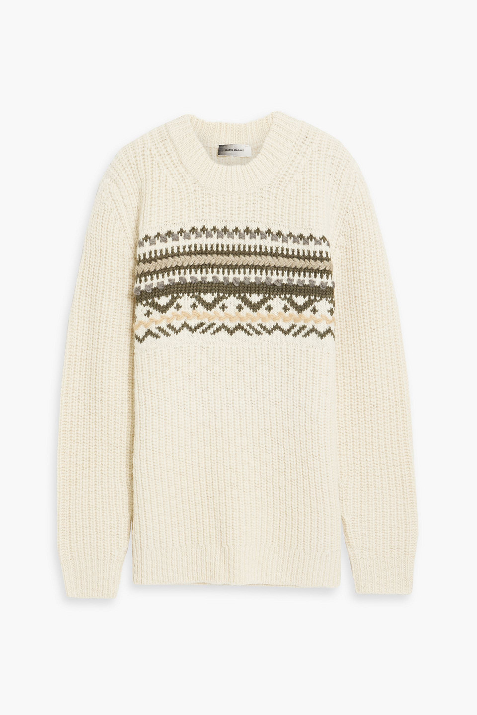 Isabel Marant Gerald Fair Isle Wool-blend Sweater In Ecru