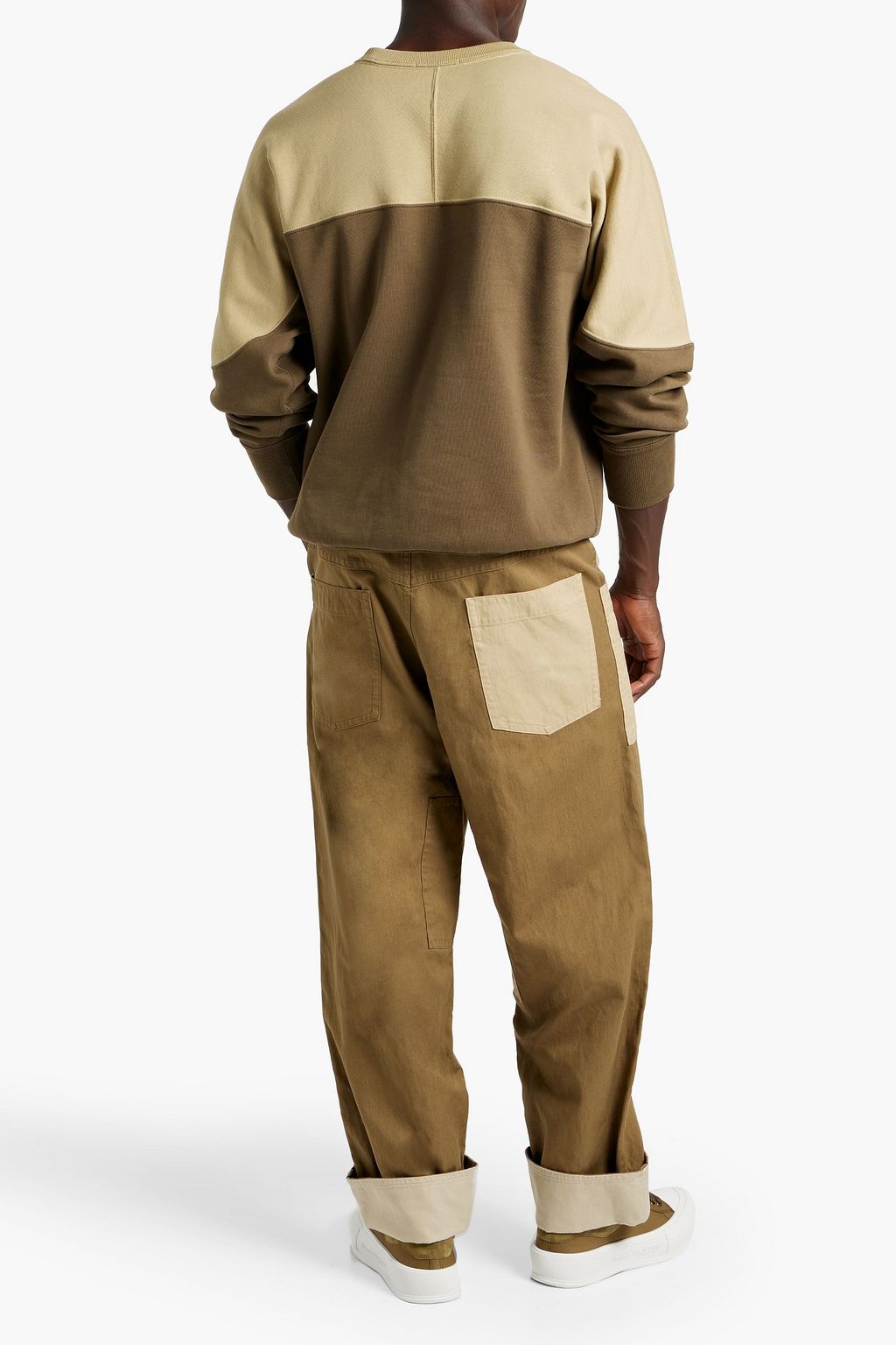 ISABEL MARANT Patchwork cotton and linen-blend pants