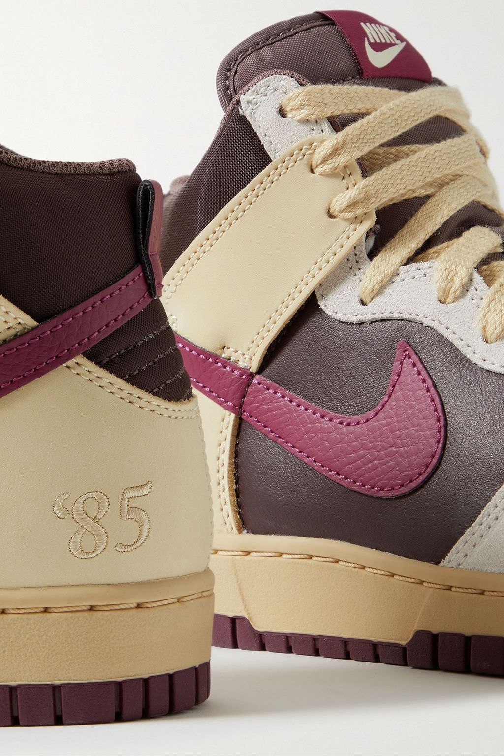 NIKE 덩크 1985 가죽 스웨이드 셸 하이 탑 스니커즈