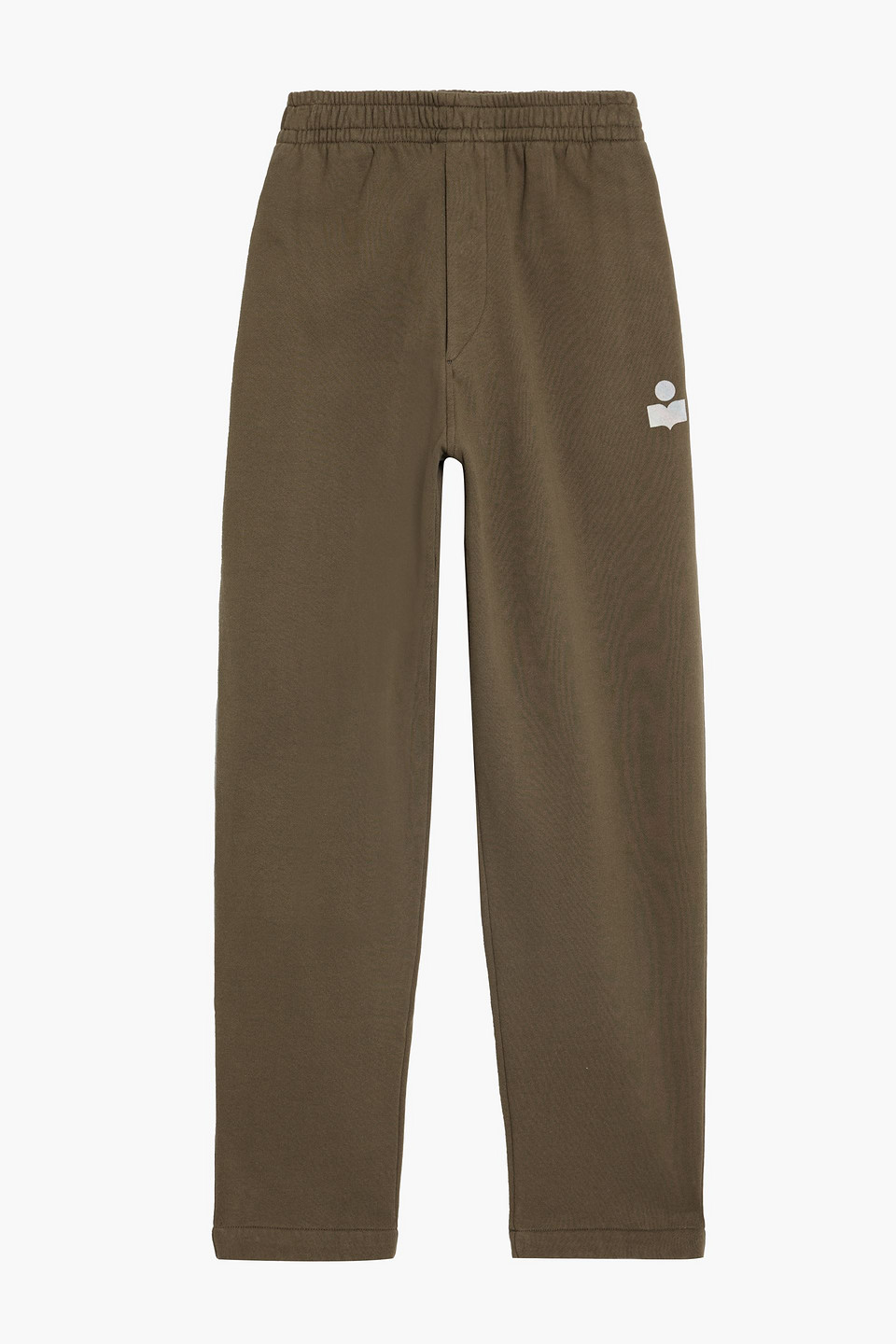 Isabel Marant Logo-print Cotton-fleece Sweatpants In Army Green