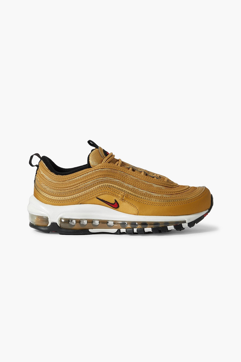 Nike Air Max 97 Metallic Mesh And Faux Leather Sneakers In Gold