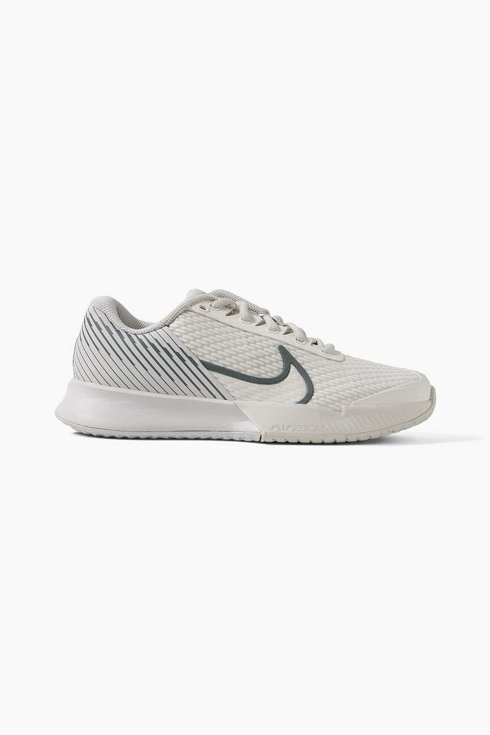 Nike Court Air Zoom Vapor Pro 2 Rubber-trimmed Mesh Sneakers In Light Gray