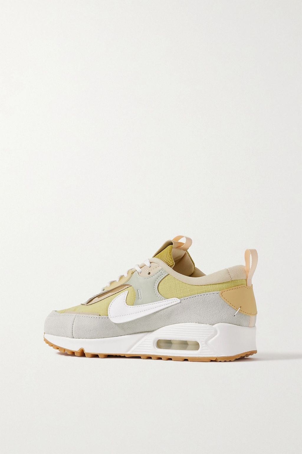 NIKE Air Max 90 Futura leather-trimmed suede and canvas sneakers