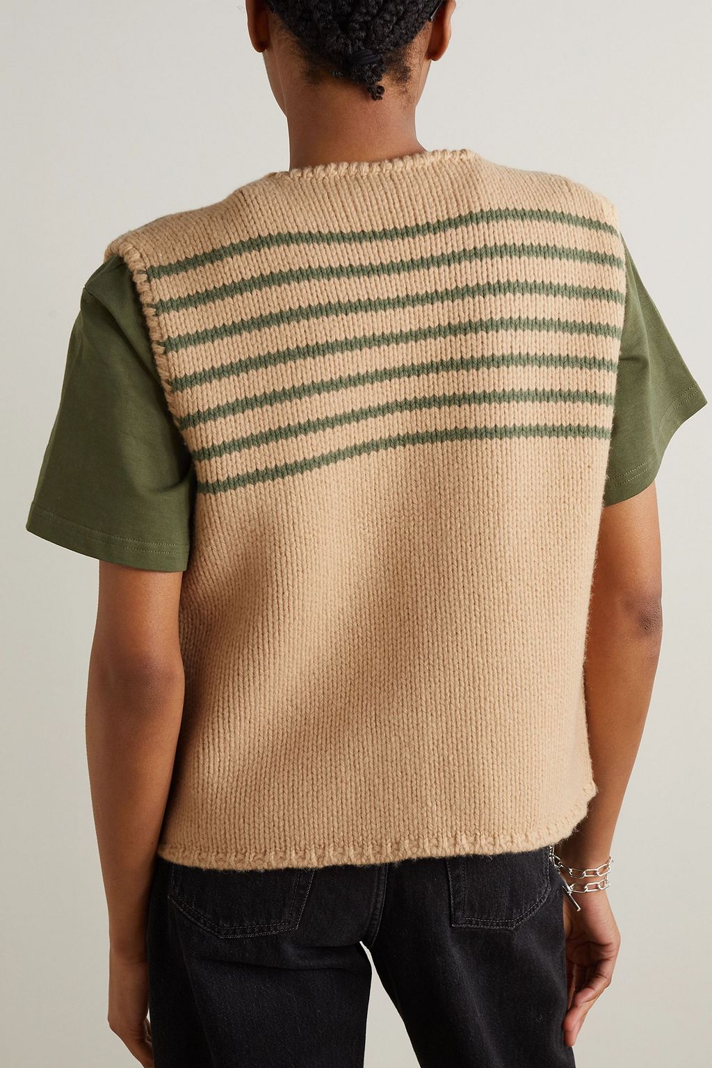 RE/DONE Striped wool-blend vest