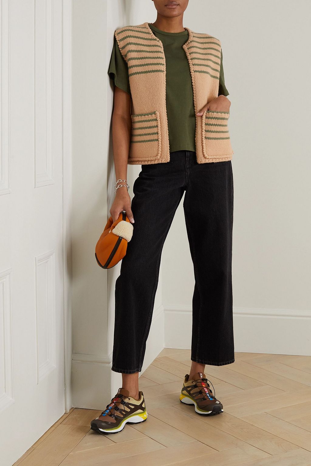 RE/DONE Striped wool-blend vest
