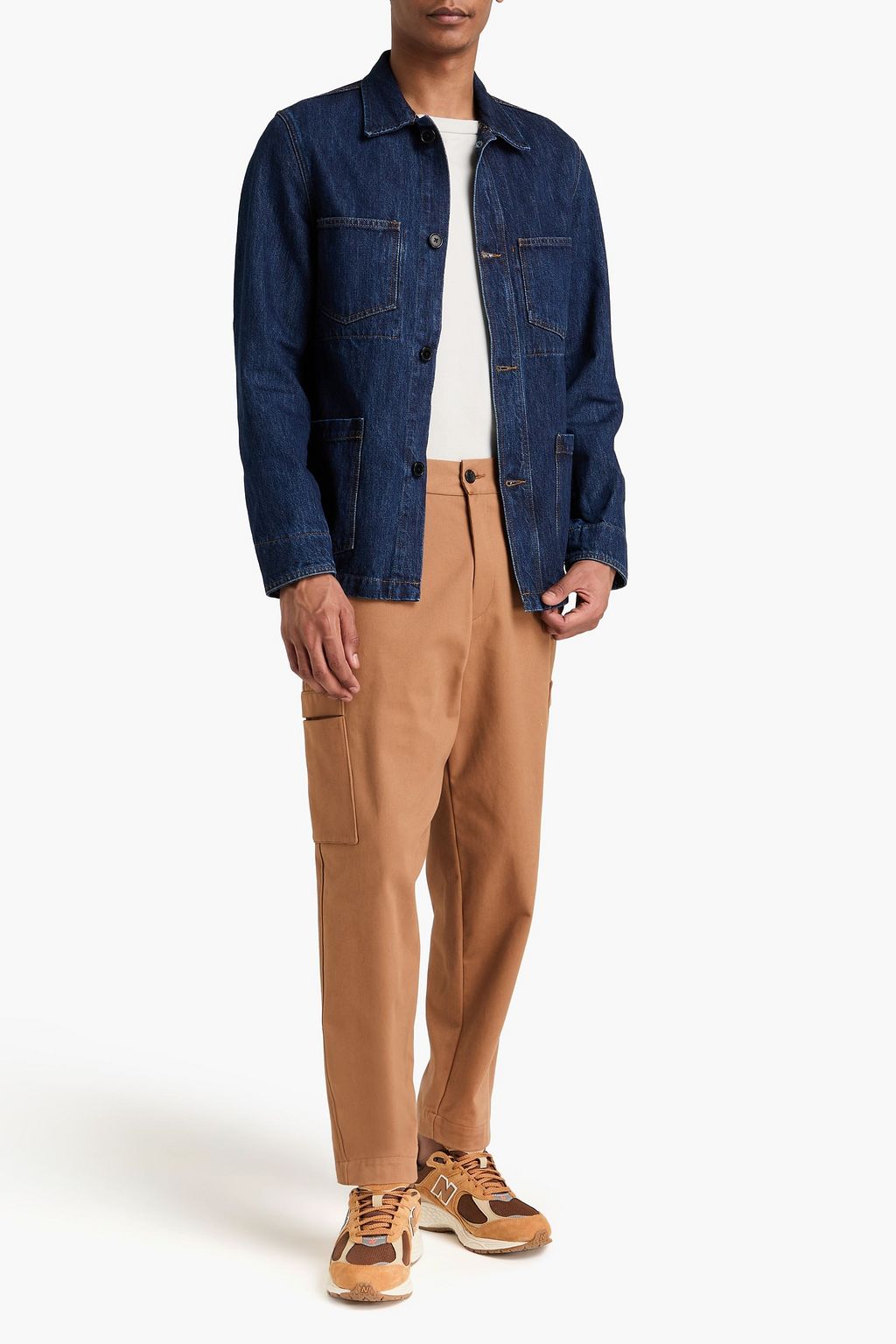 OFFICINE GÉNÉRALE 원 숄더 드레이프 디테일 코튼 혼방 맥시 드레스