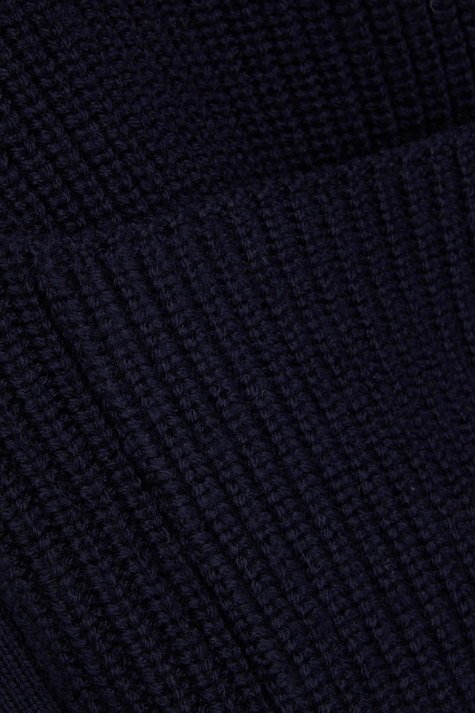 OFFICINE GENERALE RIBBED MERINO WOOL ZIP-UP CARDIGAN
