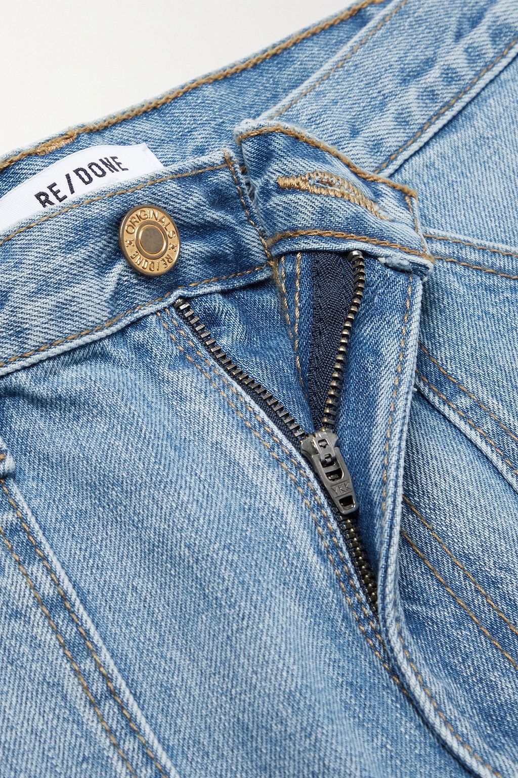 RE/DONE Paneled high-rise straight-leg jeans