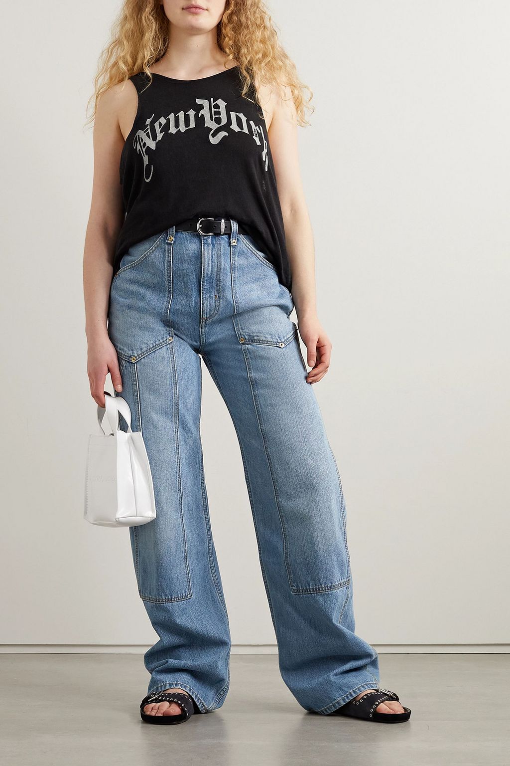 RE/DONE Paneled high-rise straight-leg jeans