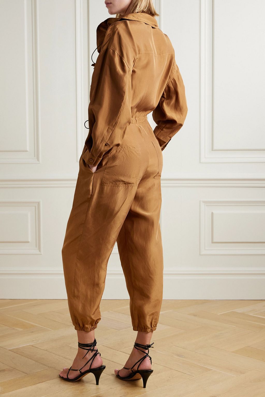 ULLA JOHNSON Aida silk-taffeta jumpsuit