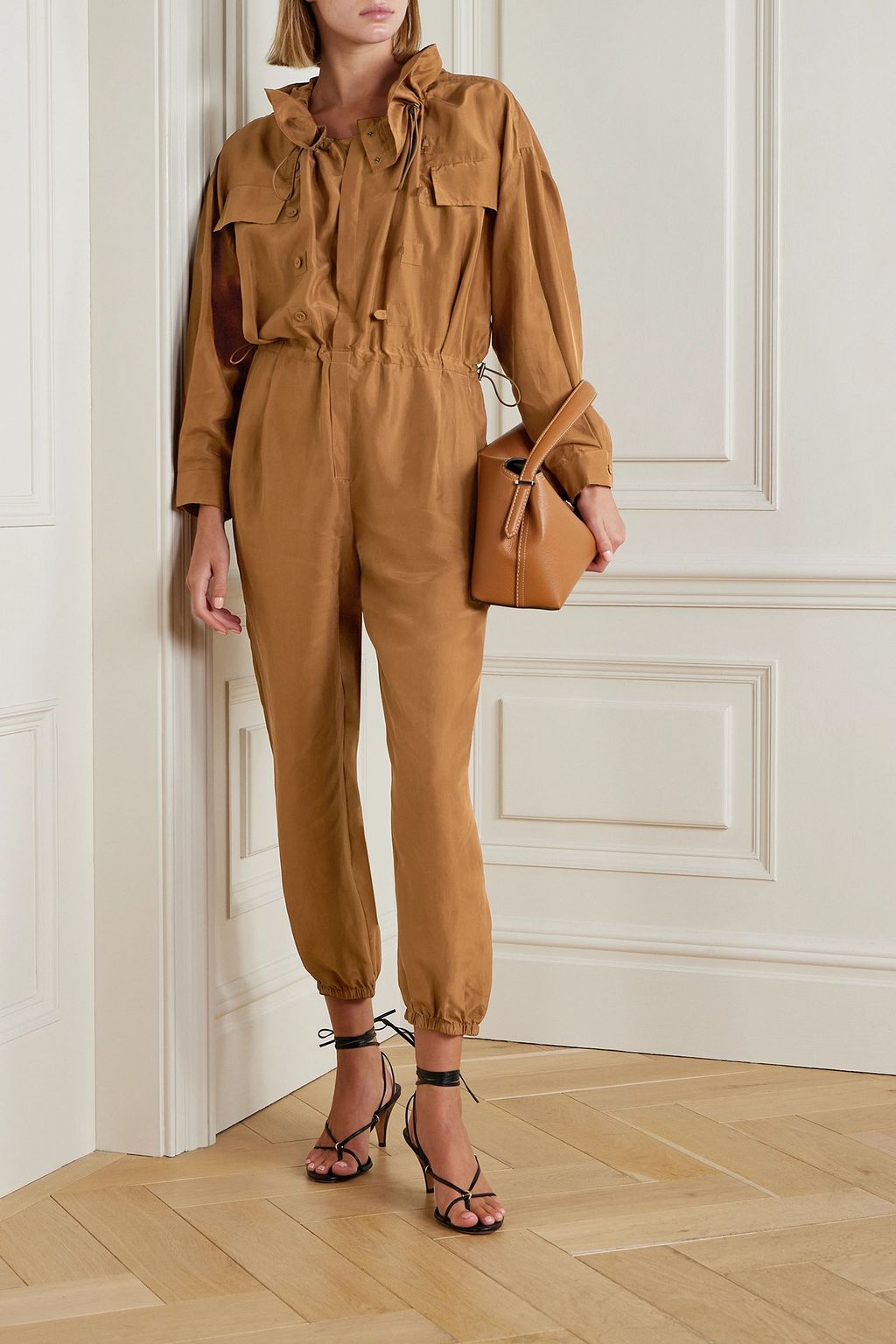 ULLA JOHNSON Aida silk-taffeta jumpsuit