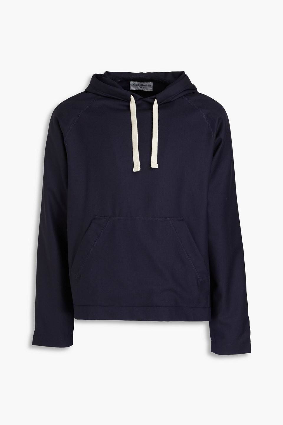Officine Generale Wool Hoodie In Navy
