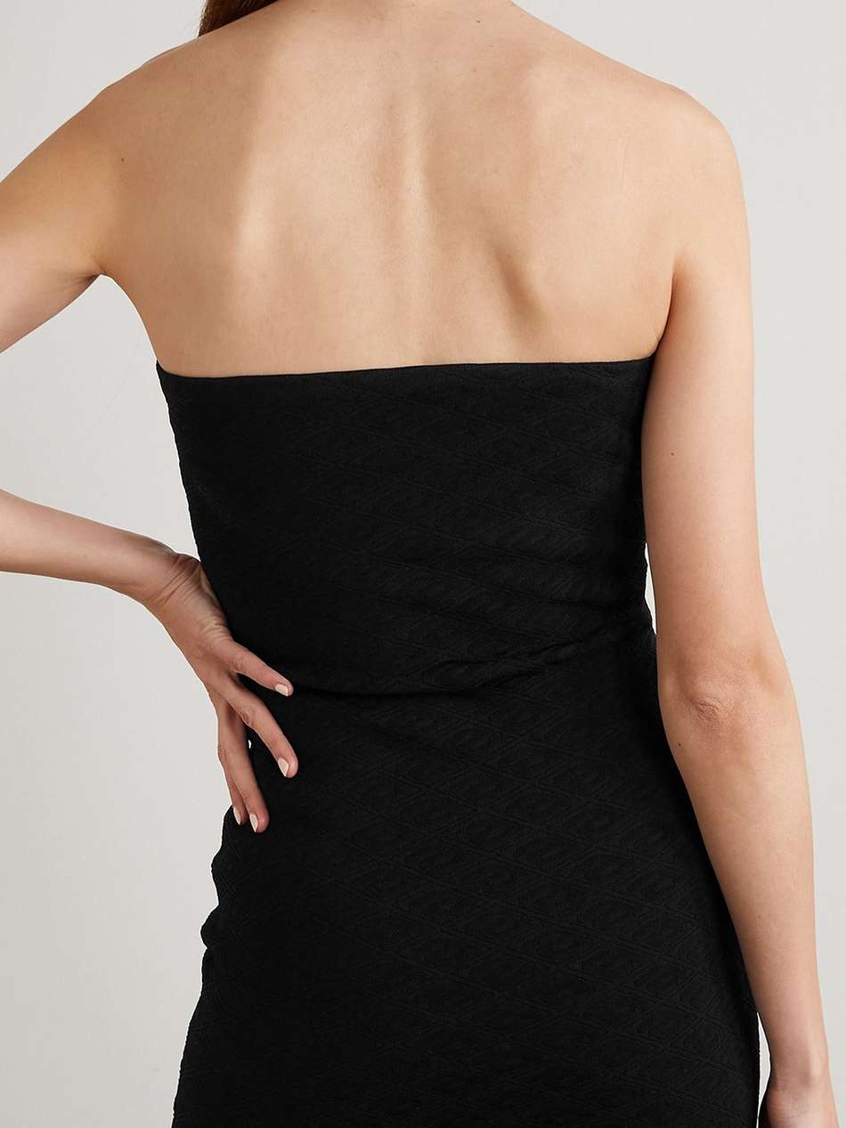 strapless jacquard-knit mini dress