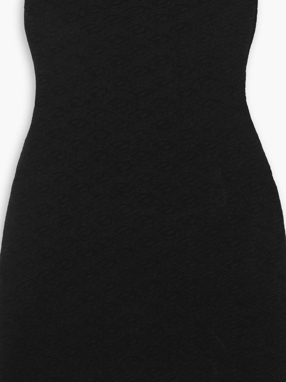 strapless jacquard-knit mini dress