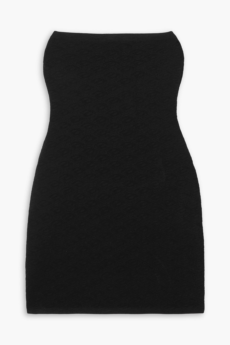 Alexander Wang T Strapless Jacquard-knit Mini Dress In Black