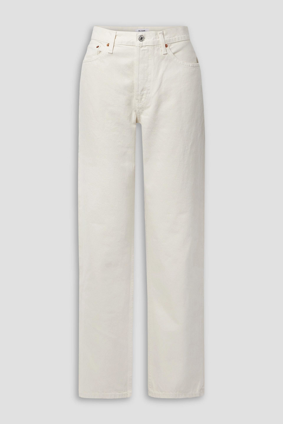 Re/done High-rise Straight-leg Jeans In Elfenbein