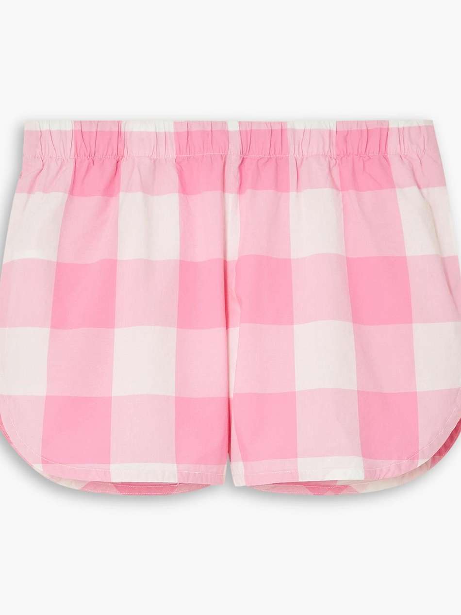 checked cotton-poplin shorts