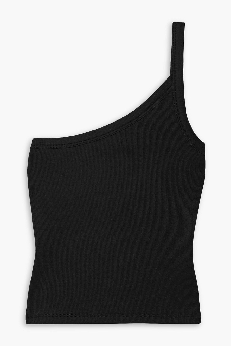 Atm Anthony Thomas Melillo One-shoulder Ribbed Stretch-modal Jersey Tank In Black