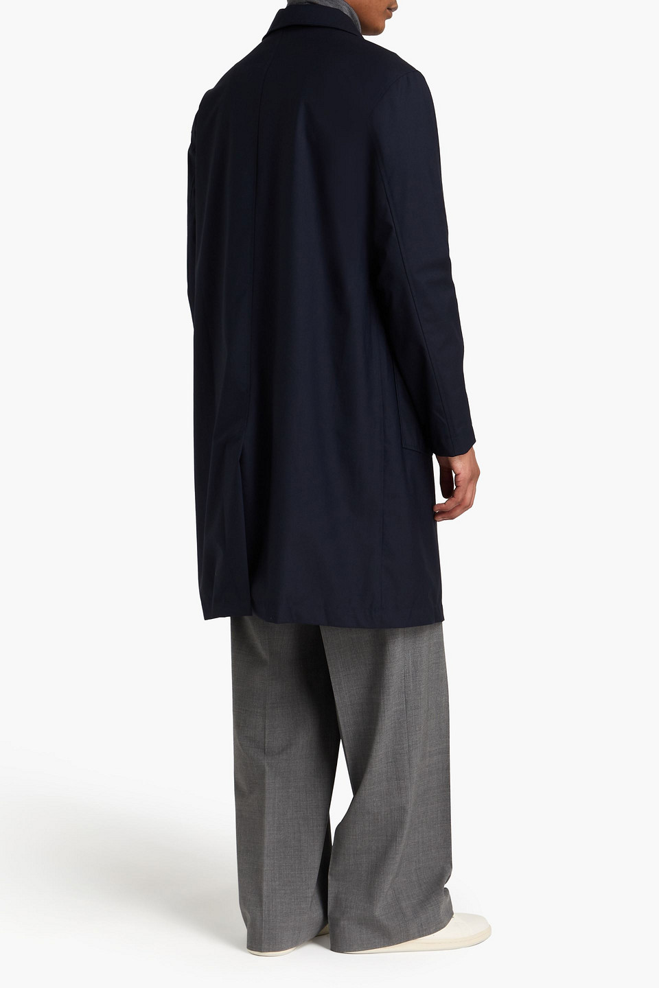 Officine Generale Terrence Fresco Wool-blend Overcoat In Navy