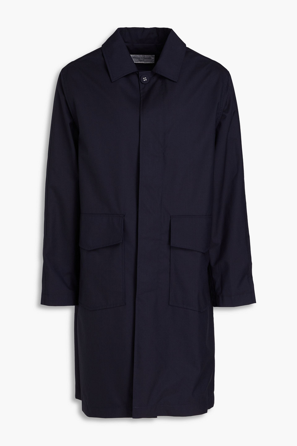 Officine Generale Terrence Fresco Wool-blend Overcoat In Navy