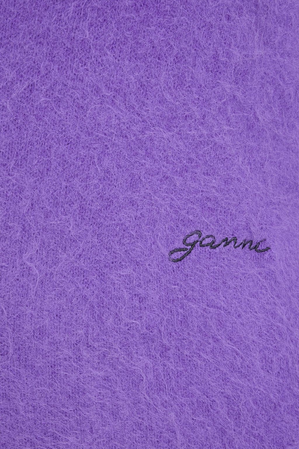 GANNI Embroidered alpaca-blend sweater