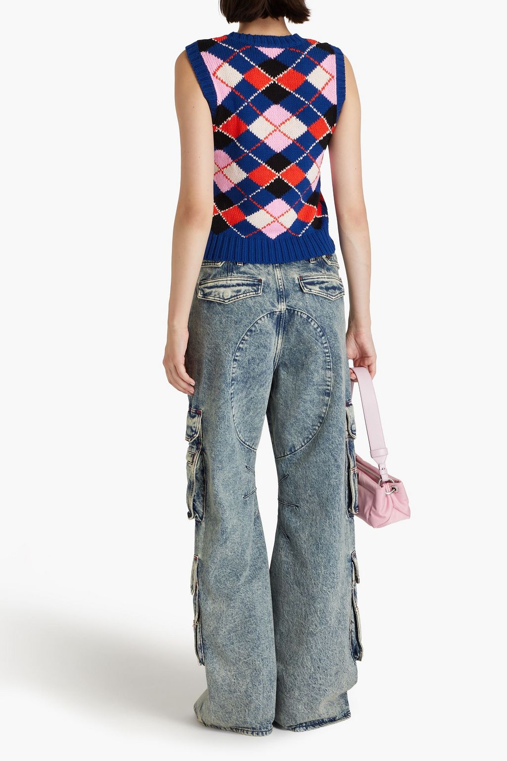 GANNI Argyle cotton vest