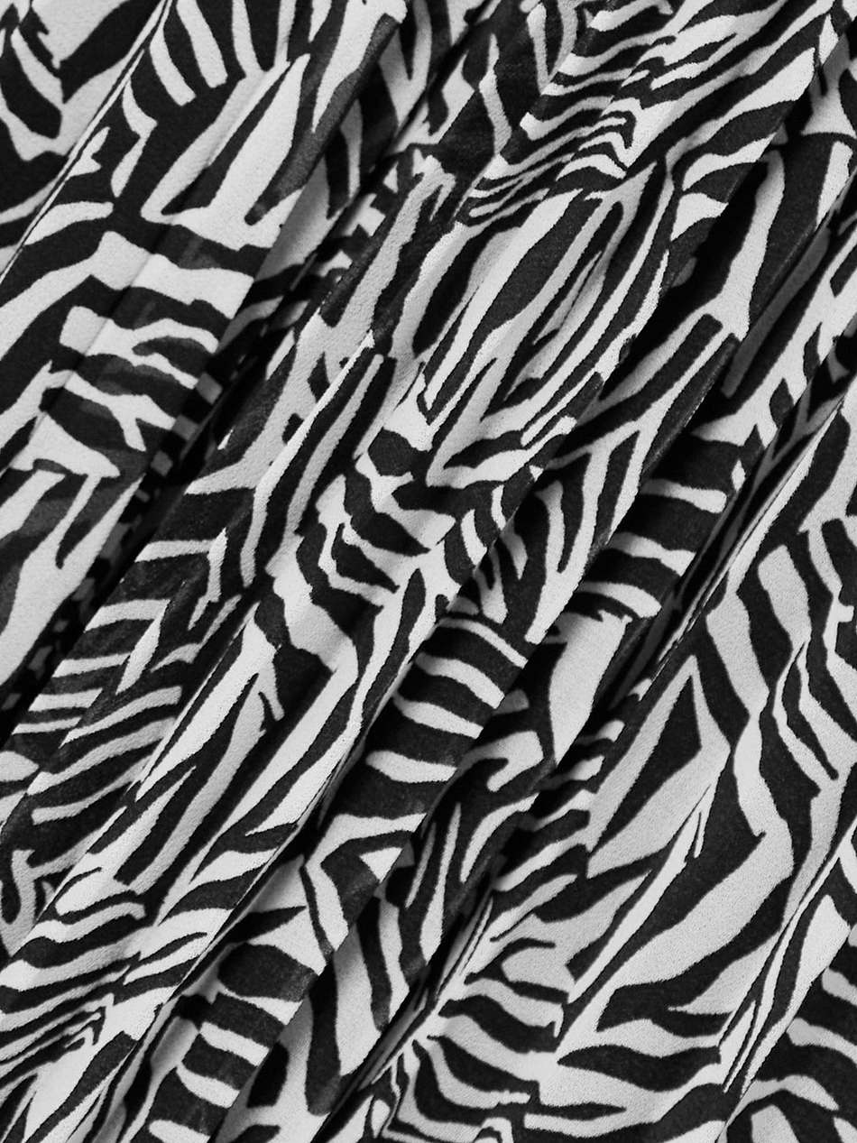 cutout chain-embellished zebra-print georgette midi dress