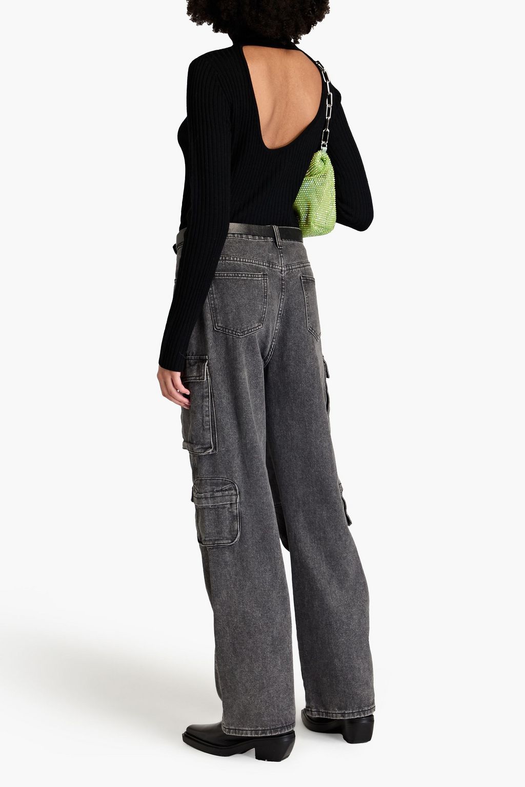 GANNI Ribbed merino wool turtleneck top