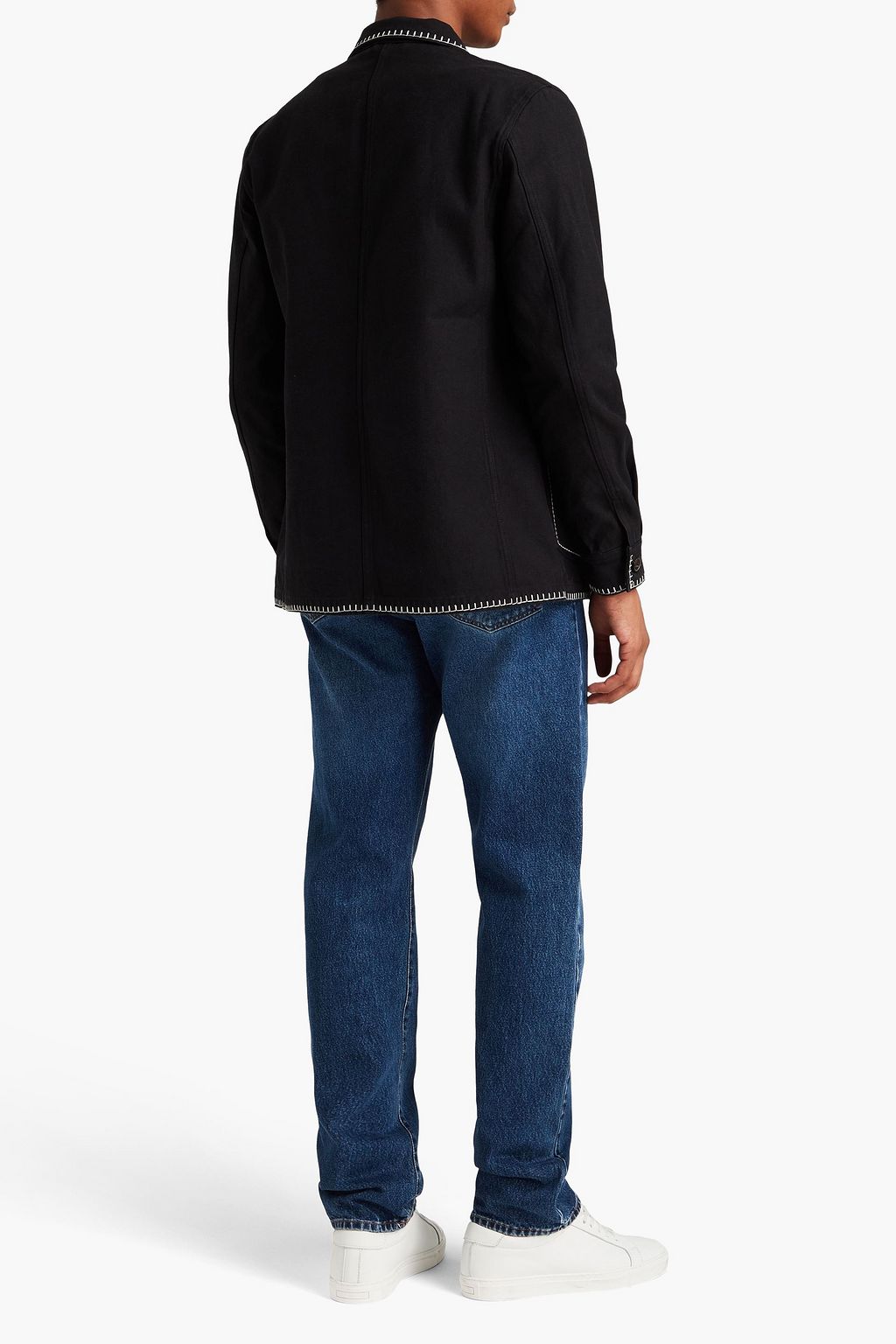 OFFICINE GÉNÉRALE 체크 코튼 혼방 크롭 테이퍼드 팬츠