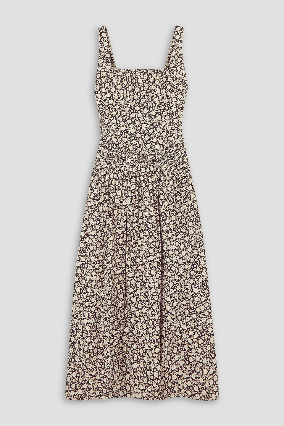 Tory Burch Floral-print Silk Midi Dress In Ecru
