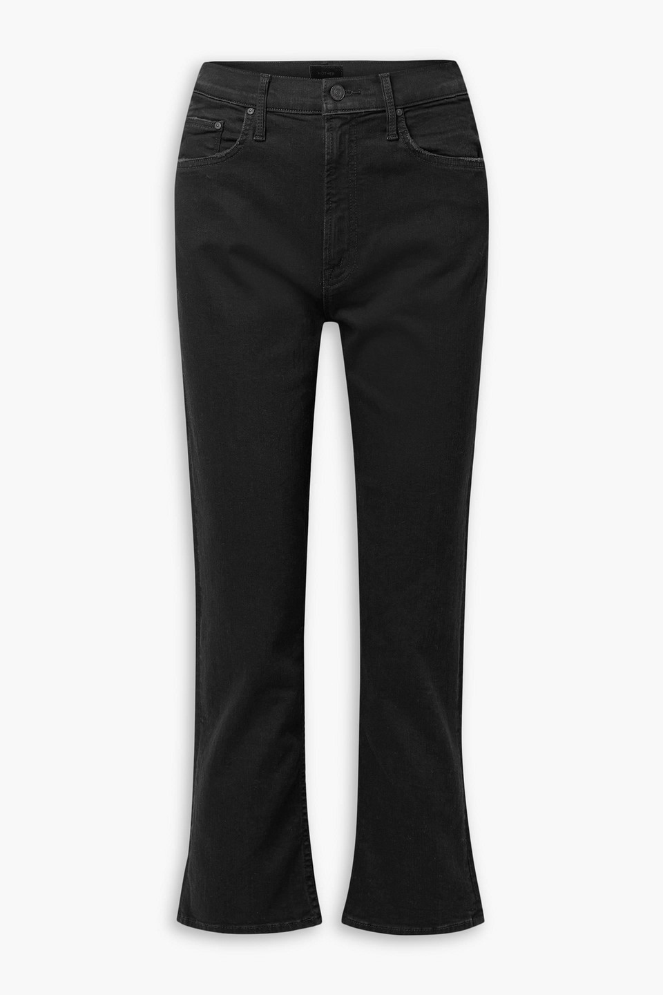 Mother The Insider Frayed Jeans In Black