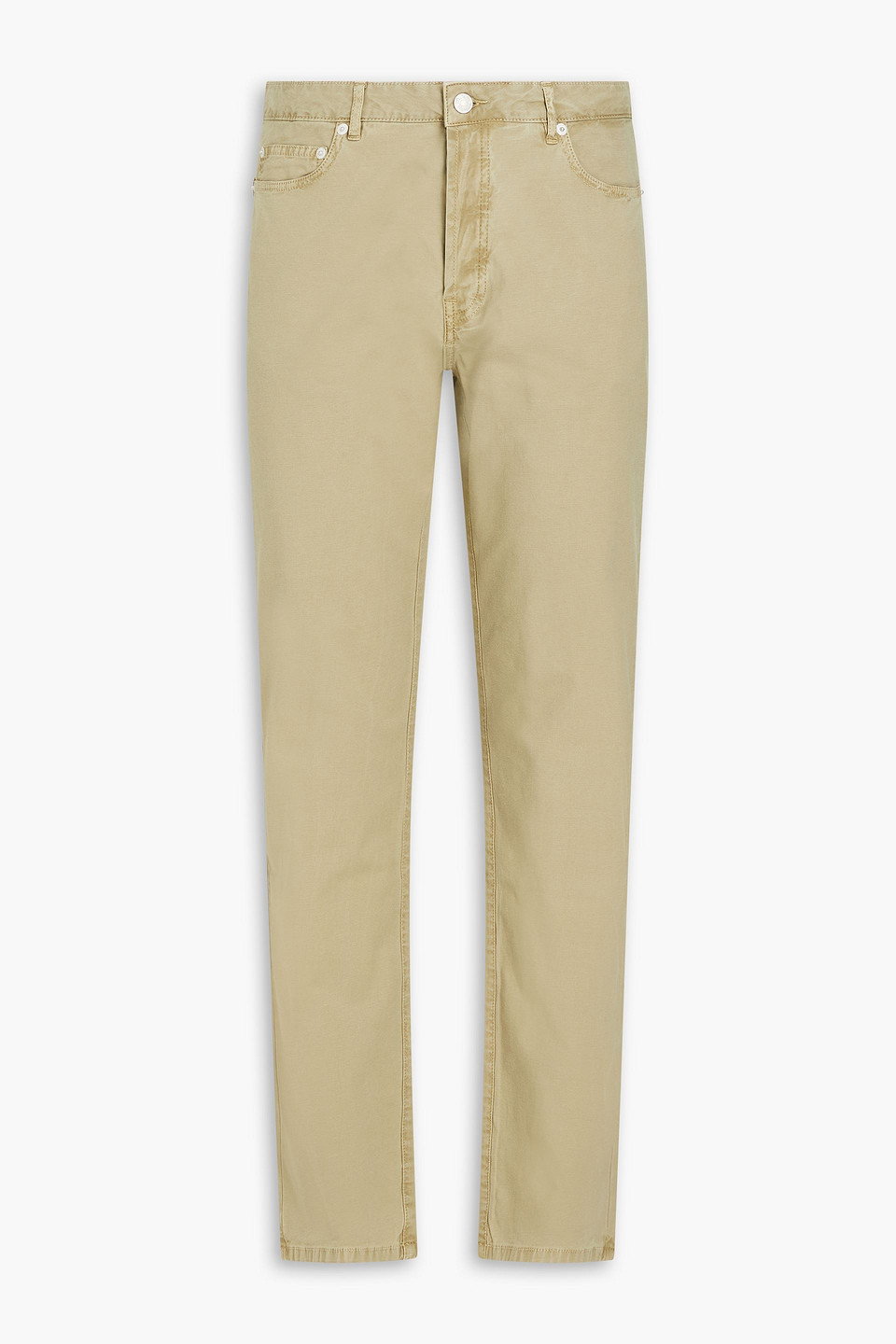 Officine Generale Slim-fit Cotton-blend Chinos In Army Green