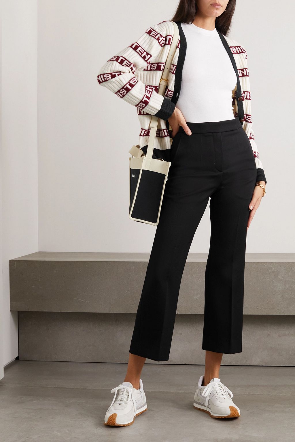 TORY BURCH Wool-twill straight-leg pants