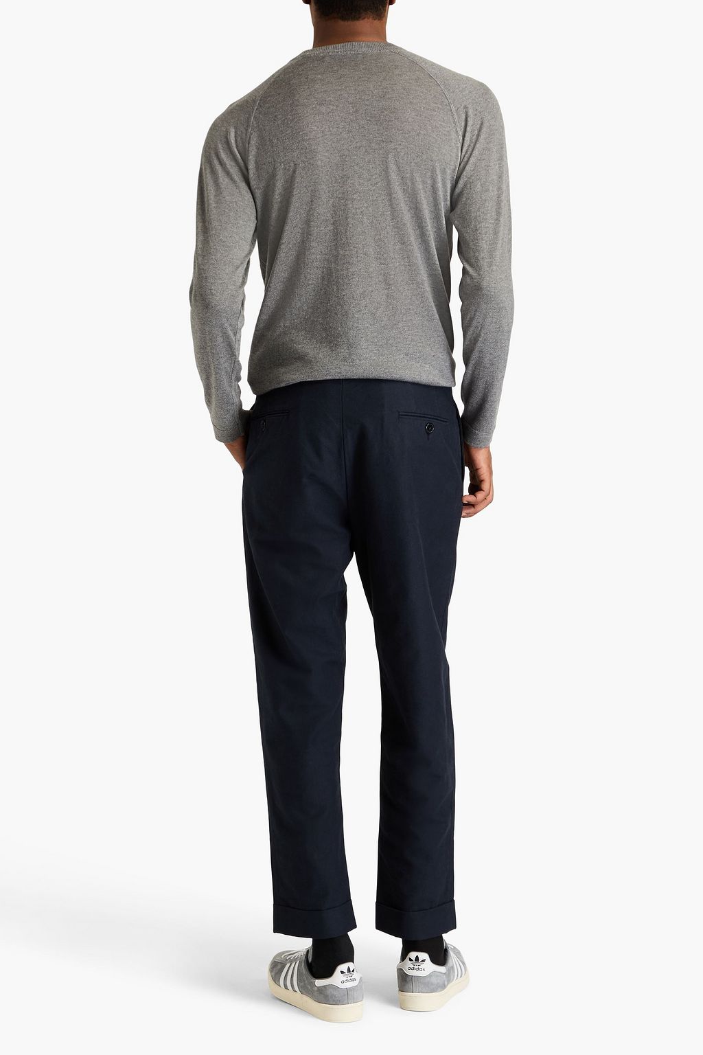 OFFICINE GÉNÉRALE Tapered belted cotton-twill pants