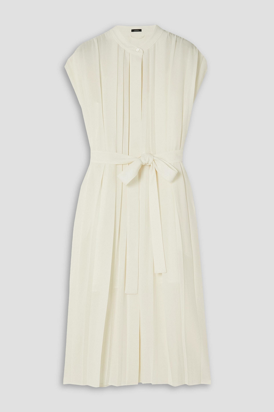 Joseph Davidge Pleated Crepe Midi Dress In Ivory