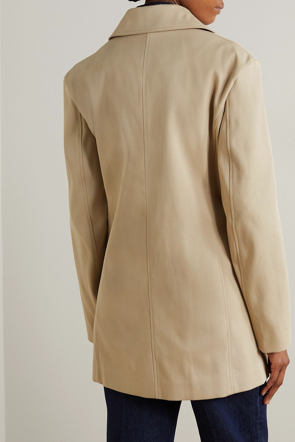 Totême Double-breasted Cotton-gabardine Jacket In Sand