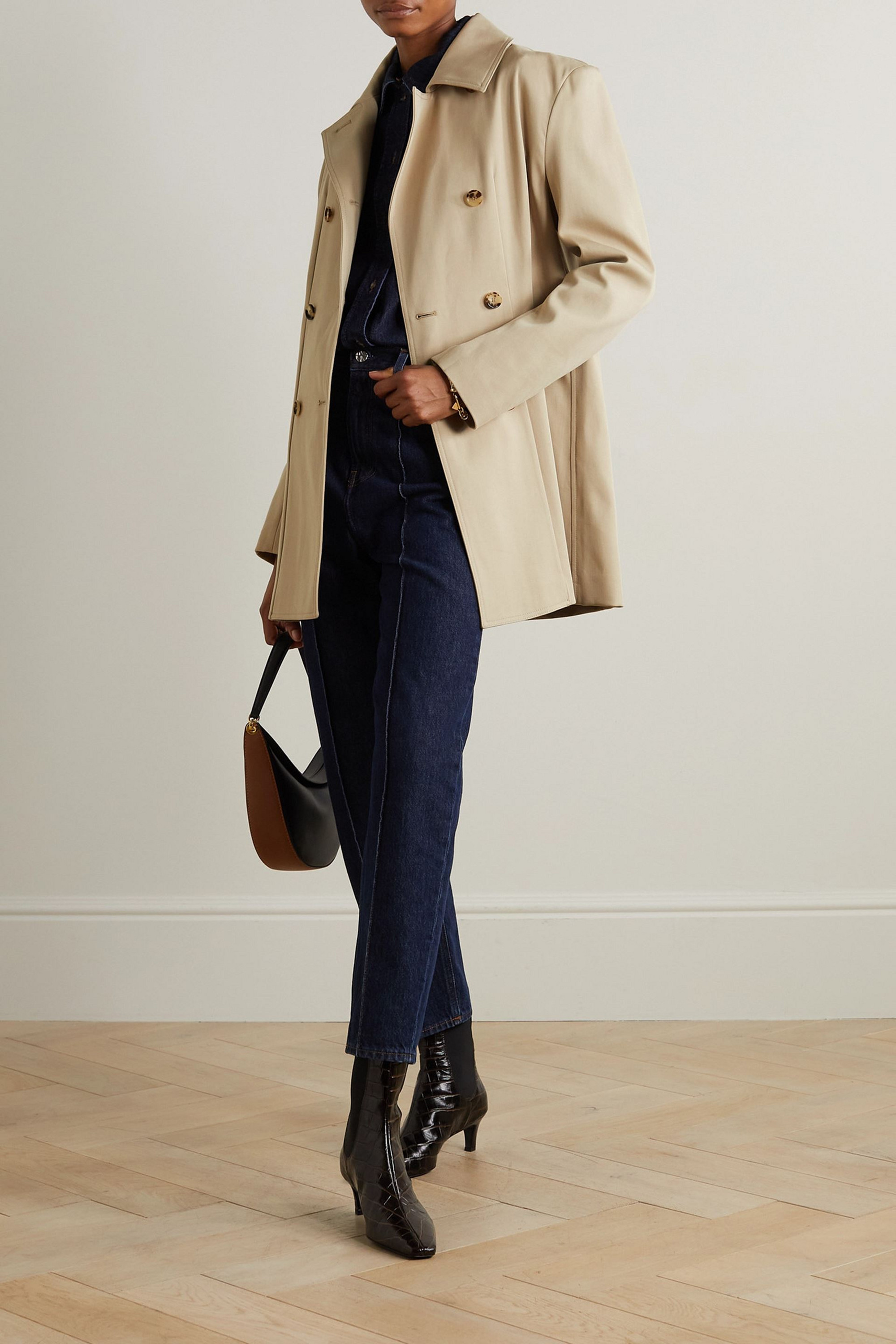 TOTEME Double-breasted cotton-gabardine jacket