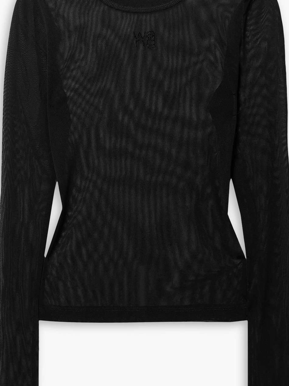 crystal-embellished tulle top